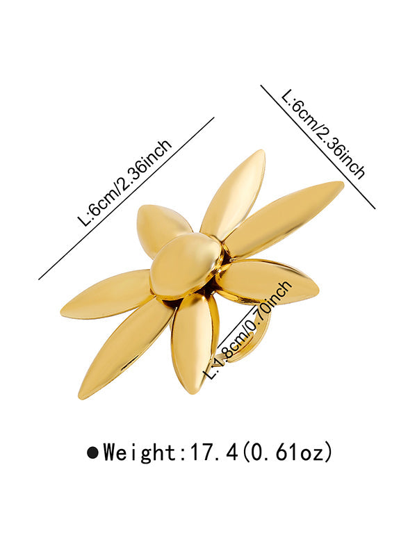 Bague géométrique en forme de fleur