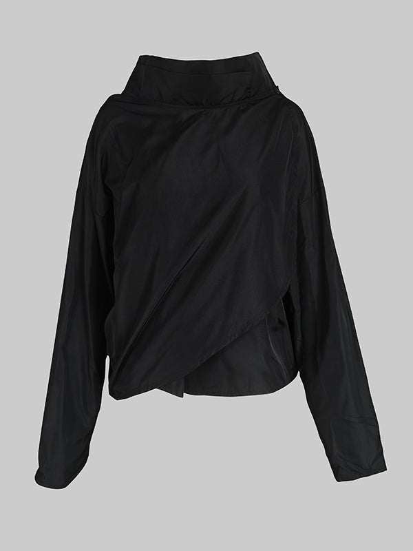 Veste décontractée ample noire à col montant