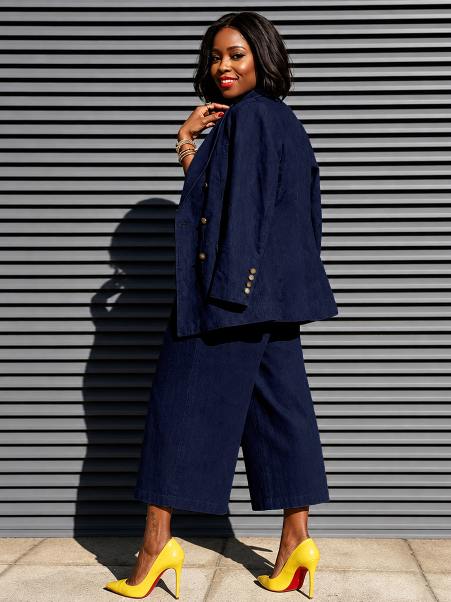 Veste boutonnée ample à empiècements, à manches longues, à col cranté, couleur unie