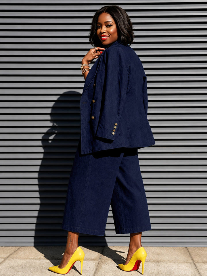Veste boutonnée ample à empiècements, à manches longues, à col cranté, couleur unie