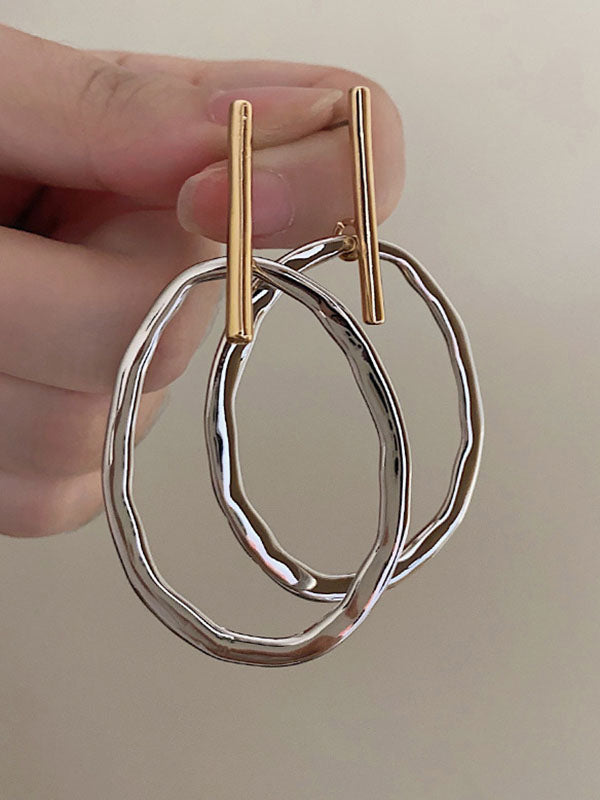 Boucles d'oreilles géométriques couleur contrastée