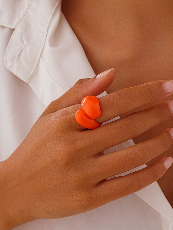 Bague géométrique couleur unie