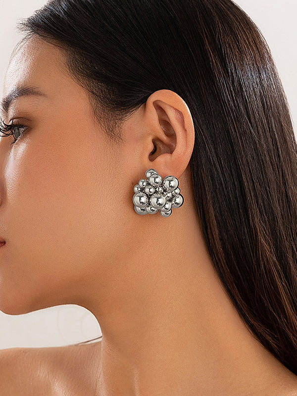 Boucles d'oreilles géométriques couleur unie