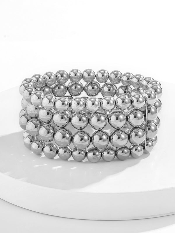 Bracelet perlé couleur unie