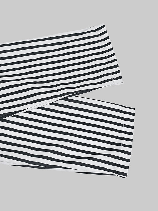 Robe chemise ample asymétrique rayée coupe trapèze, à empiècements, à col en V