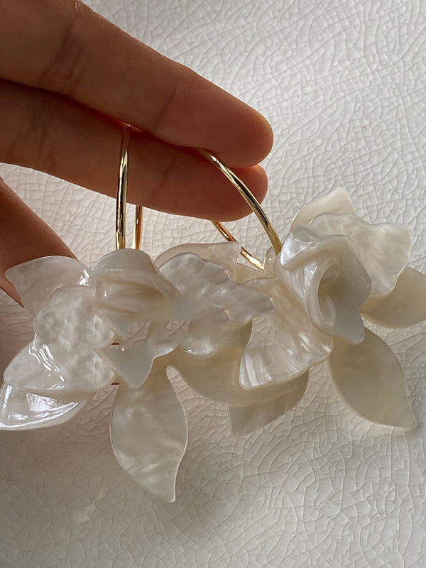 Boucles d'oreilles pendantes en forme de fleur