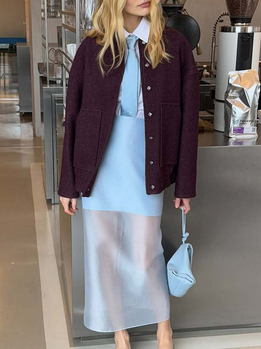 Jupe superposée transparente à taille élastique, taille haute, à empiècements, couleur unie
