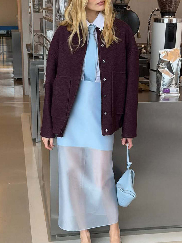 Jupe superposée transparente à taille élastique, taille haute, à empiècements, couleur unie