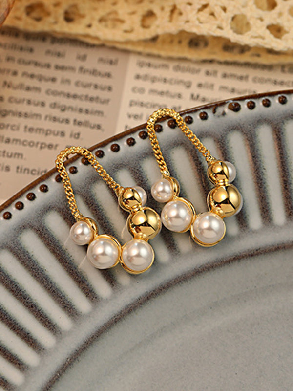 Boucles d'oreilles pendantes géométriques à chaîne