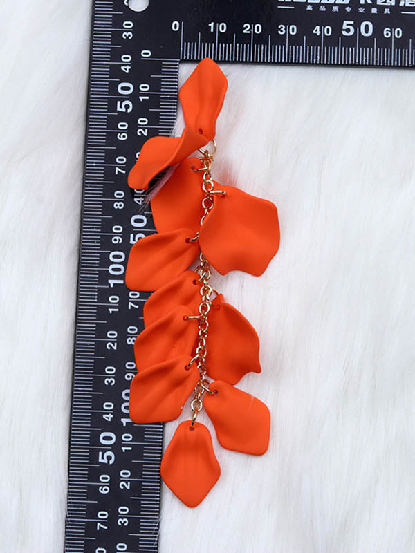Boucles d'oreilles à chaîne, en forme de fleur