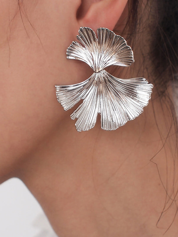 Boucles d'oreilles pendantes géométriques en forme de feuilles, couleur unie