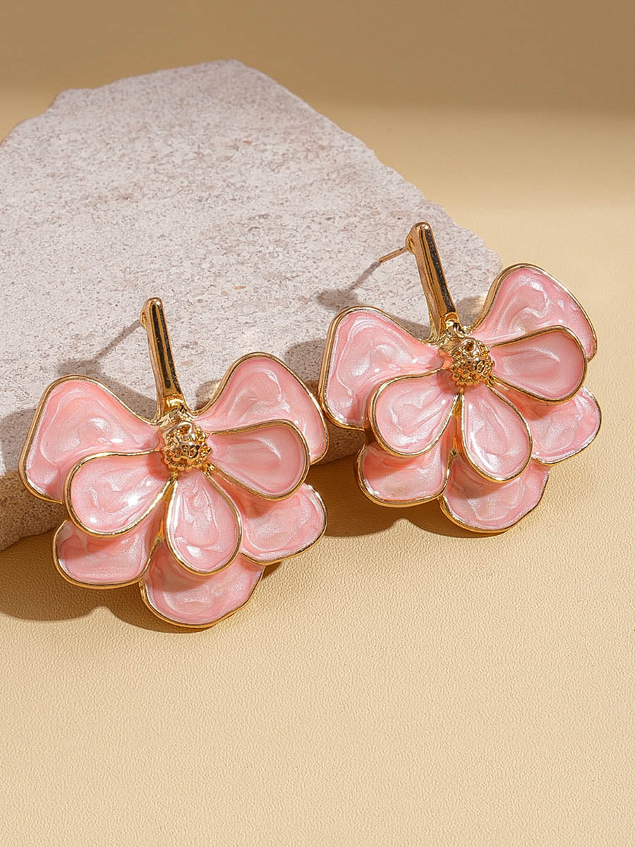 Boucles d'oreilles pendantes en forme de fleur