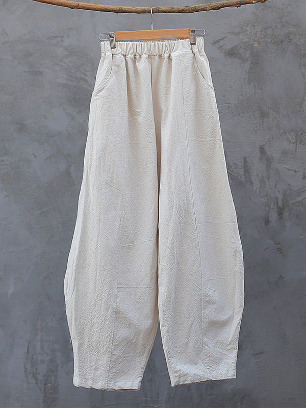 Pantalon simple taille haute, à jambes larges, couleur unie
