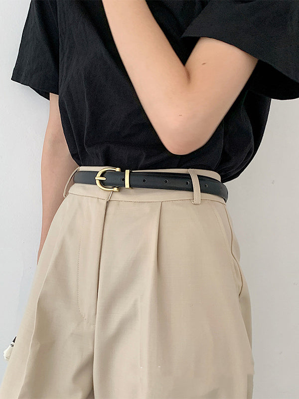 Ceinture à boucle, à empiècements, couleur contrastée