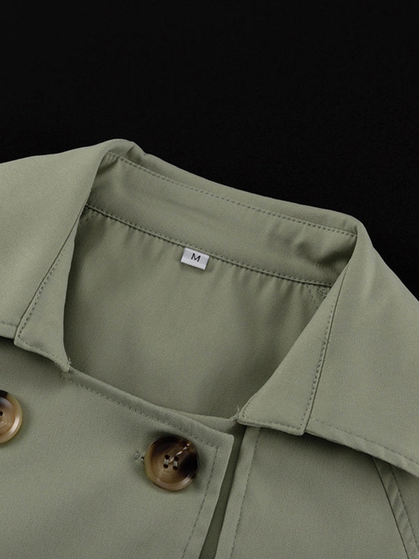 Ensemble deux pièces boutonné moulant à manches longues, à boucle, à empiècements, à col revers – veste + haut + jupe + bas