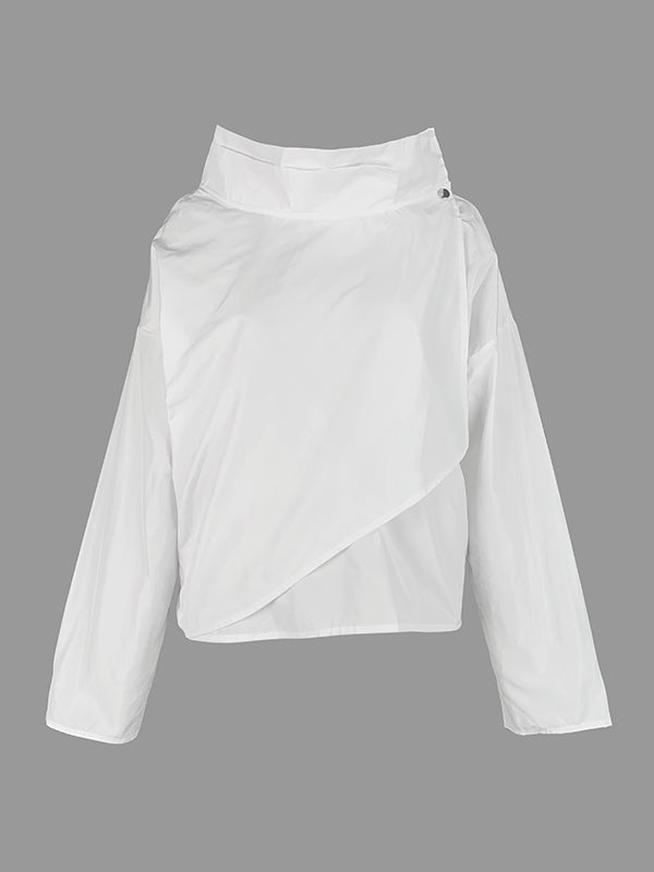Veste décontractée ample noire à col montant