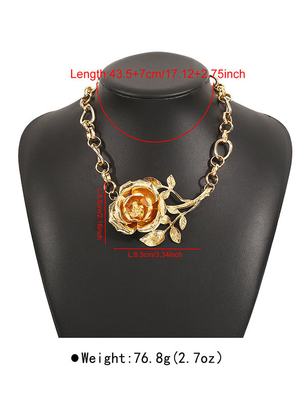Collier géométrique en forme de fleur, couleur unie