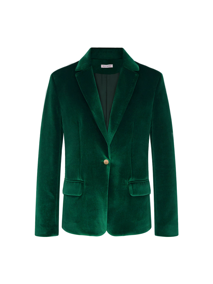Veste boutonnée à manches longues, à col cranté, couleur unie