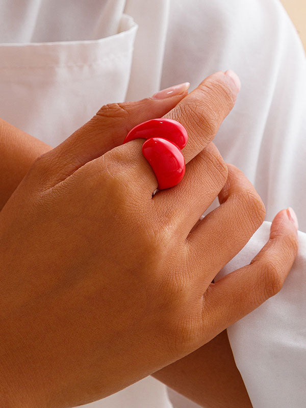 Bague géométrique couleur unie