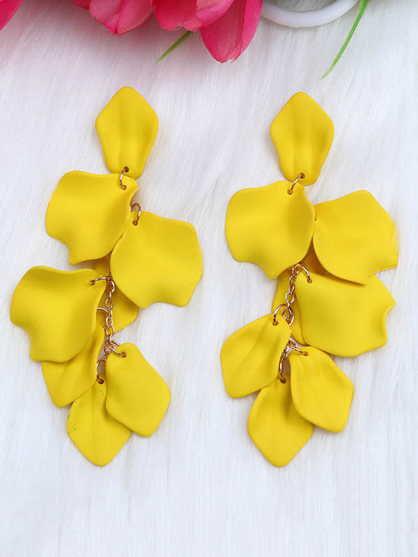Boucles d'oreilles à chaîne, en forme de fleur