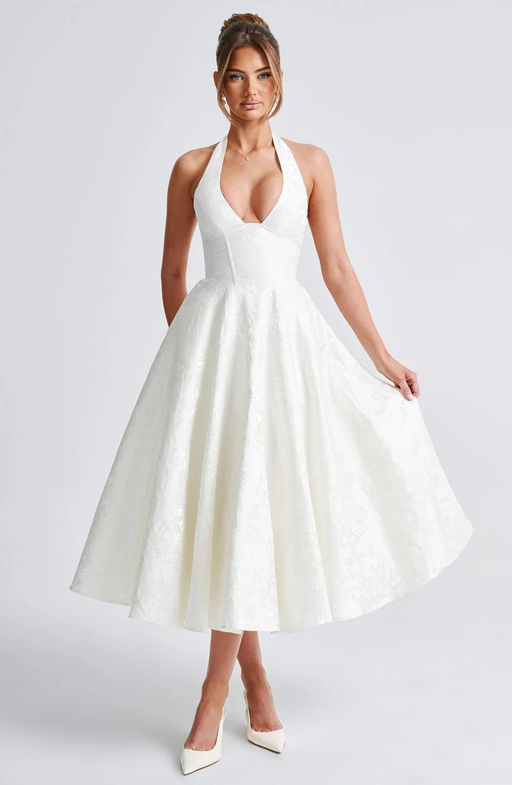 Julieta - Robe midi avec décolleté halter