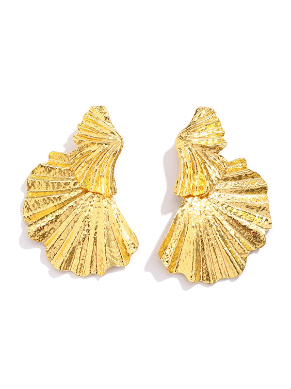 Boucles d'oreilles pendantes géométriques en forme de feuilles, couleur unie