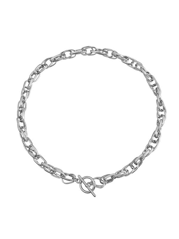 Collier ajouré délicat à chaîne, couleur unie