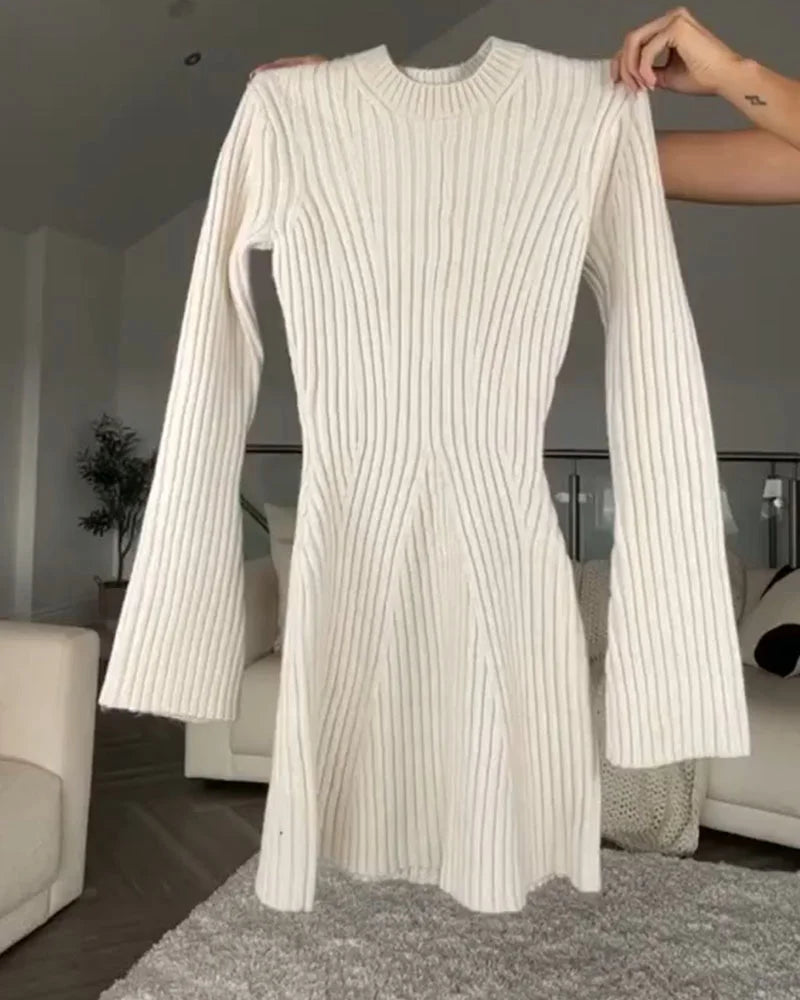 Sarah - Robe en tricot à manches longues élégante
