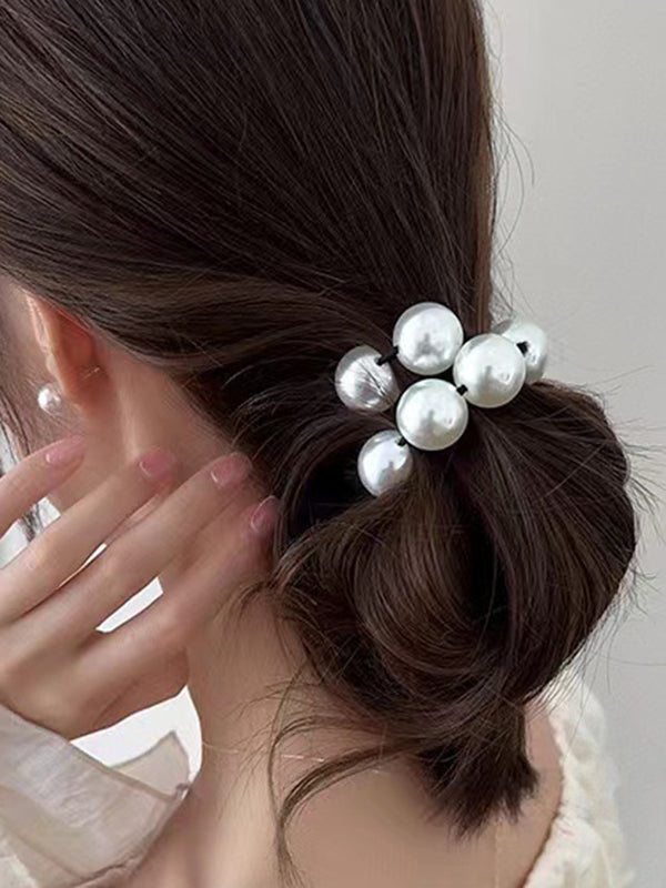 Extensible perlé; Accessoires pour cheveux élastiques, pompon, attache pour cheveux, support pour queue de cheval