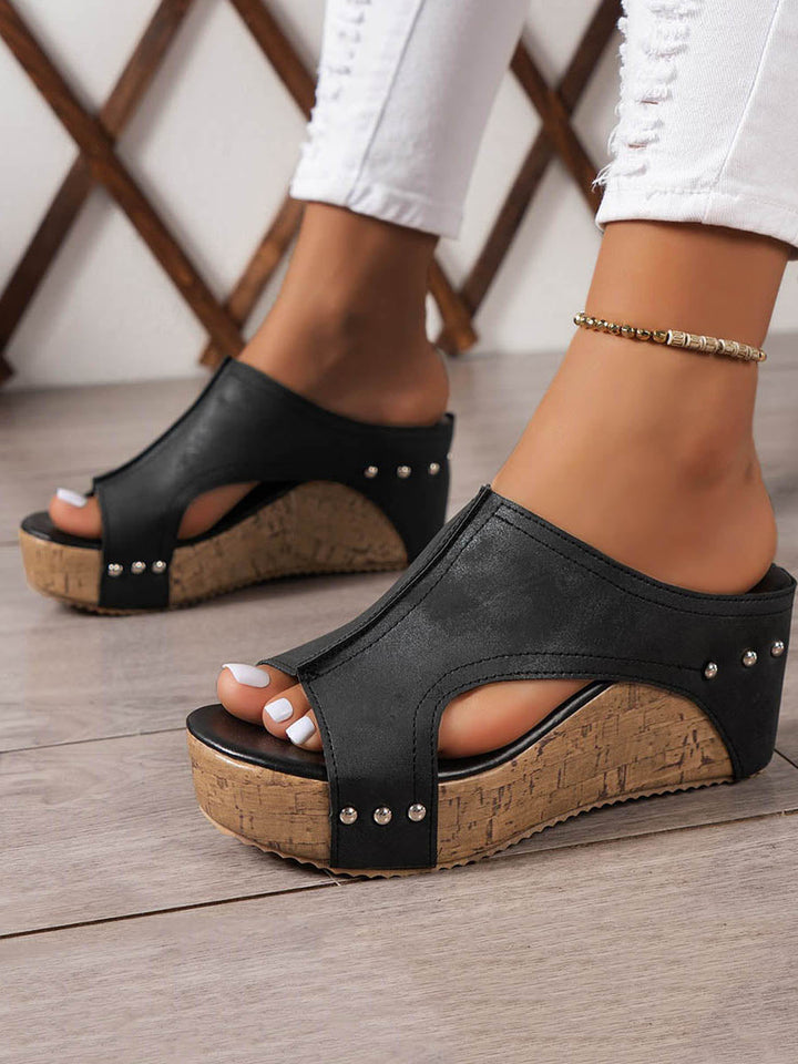Mules ajourées à bout ouvert