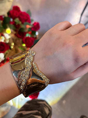 Bracelet géométrique normcore, à strass