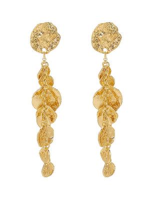 Boucles d'oreilles géométriques à pompons, couleur unie