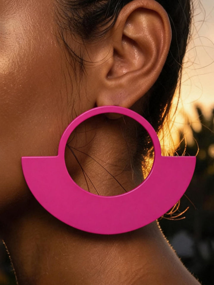 Boucles d'oreilles pendantes géométriques couleur unie