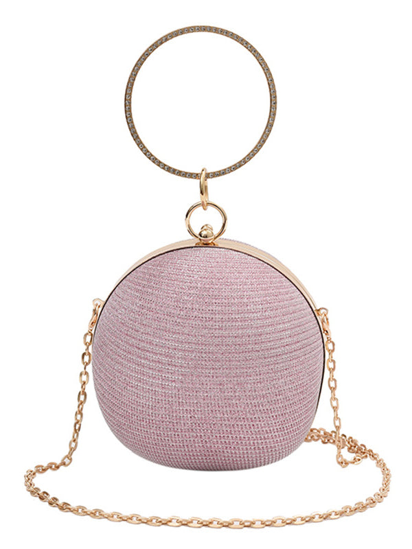 Sac à main géométrique brillant à chaîne