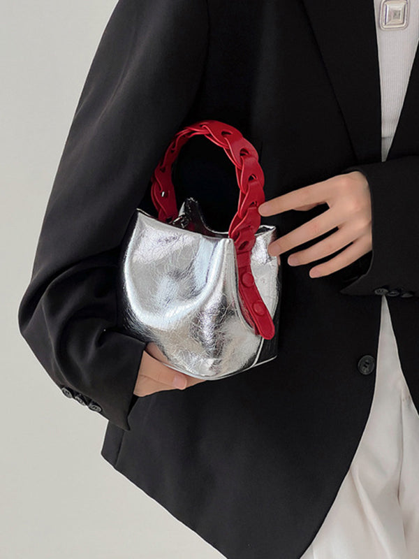 Mini sacs brillants à empiècements Sacs à bandoulière