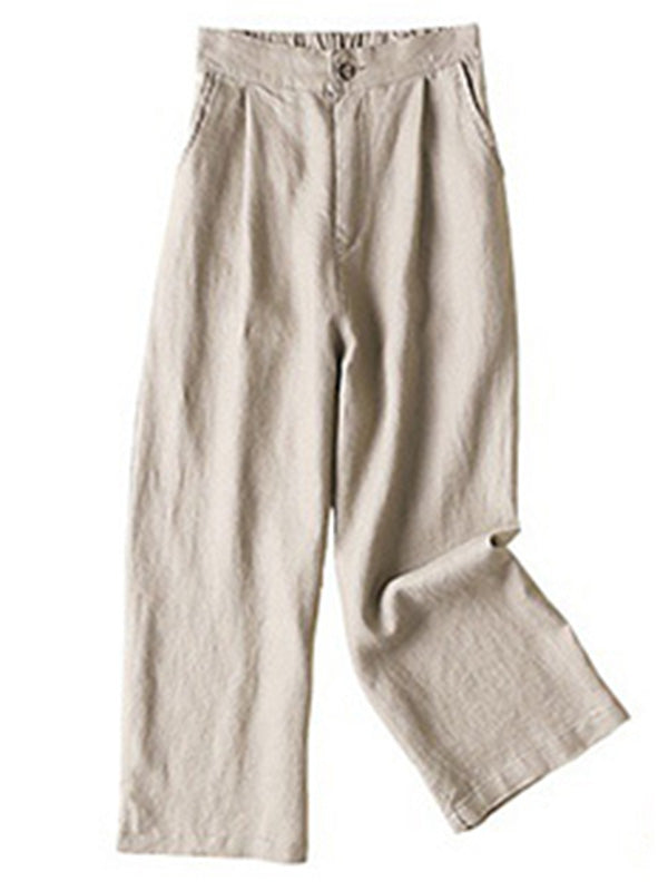 Pantalon ample décontracté à jambes larges de grande taille, ligne 5 couleurs