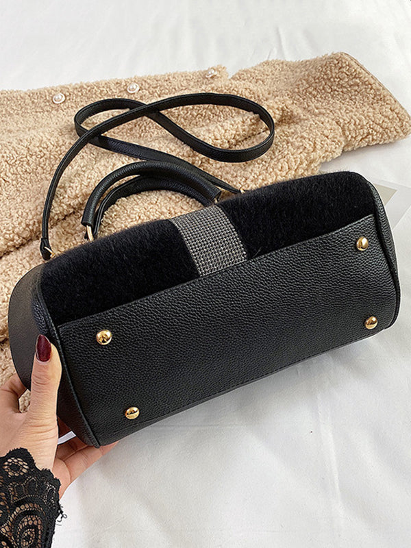 Sac à main géométrique à sequins, à empiècements