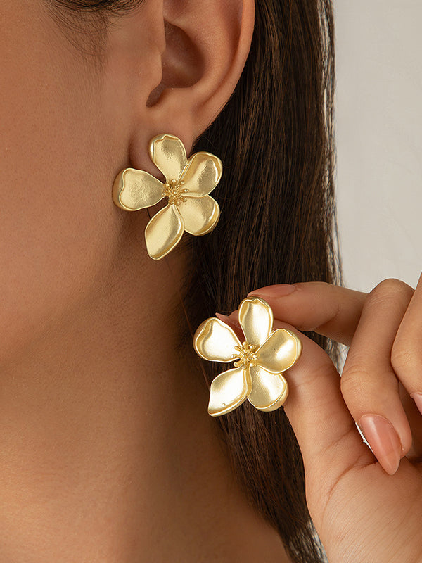 Boucles d'oreilles pendantes en forme de fleur, à pompons