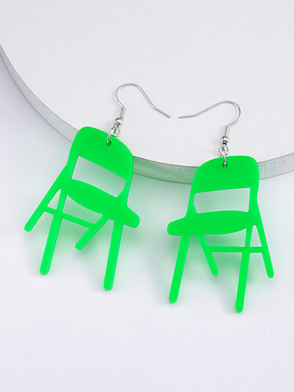 Boucles d'oreilles pendantes géométriques couleur unie