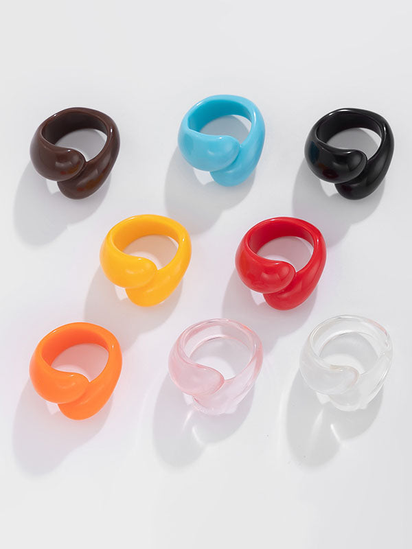 Bague géométrique couleur unie