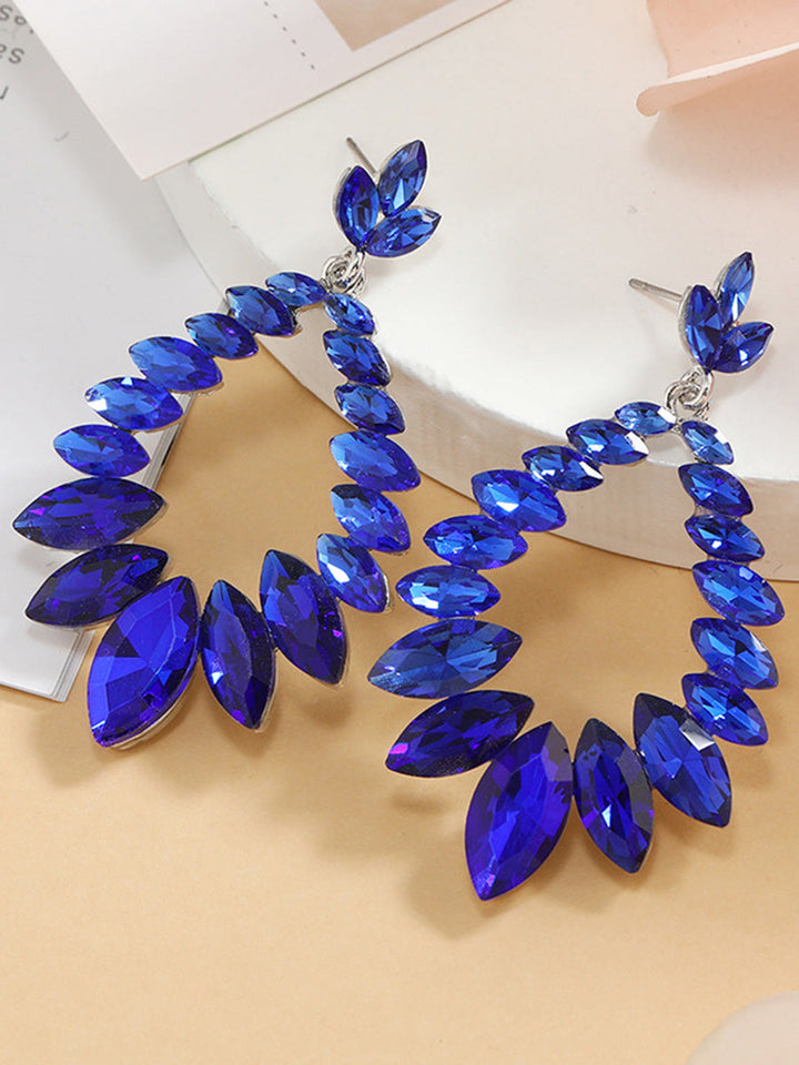 Boucles d'oreilles géométriques à strass
