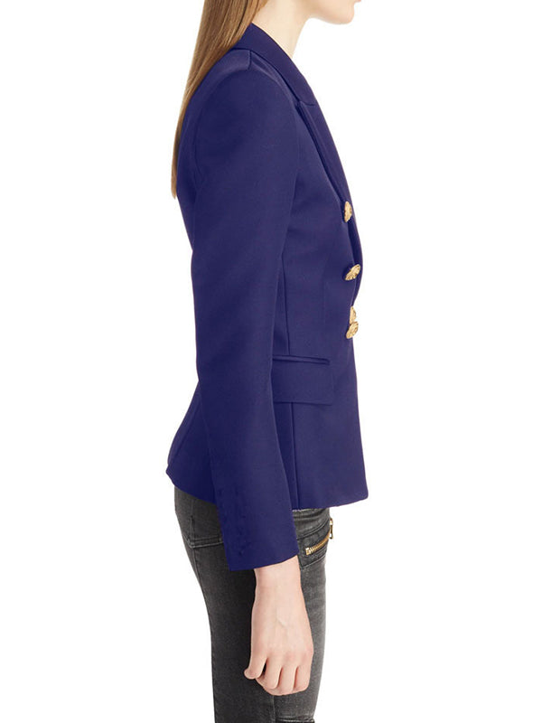 Blazer boutonné à manches longues, à col cranté
