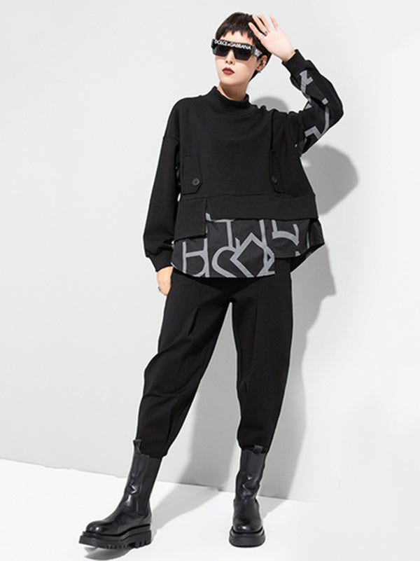 Sweat-shirt à empiècements, effet deux pièces