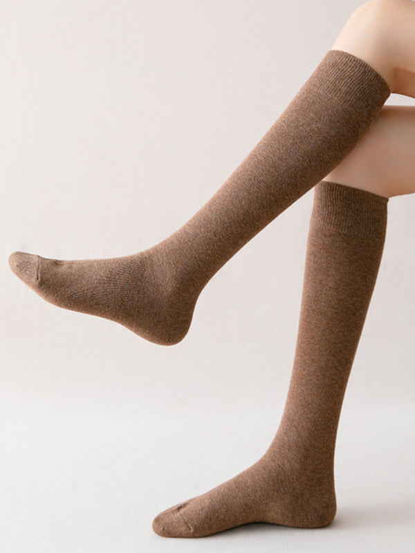 Chaussettes décontractées chaudes couleur unie