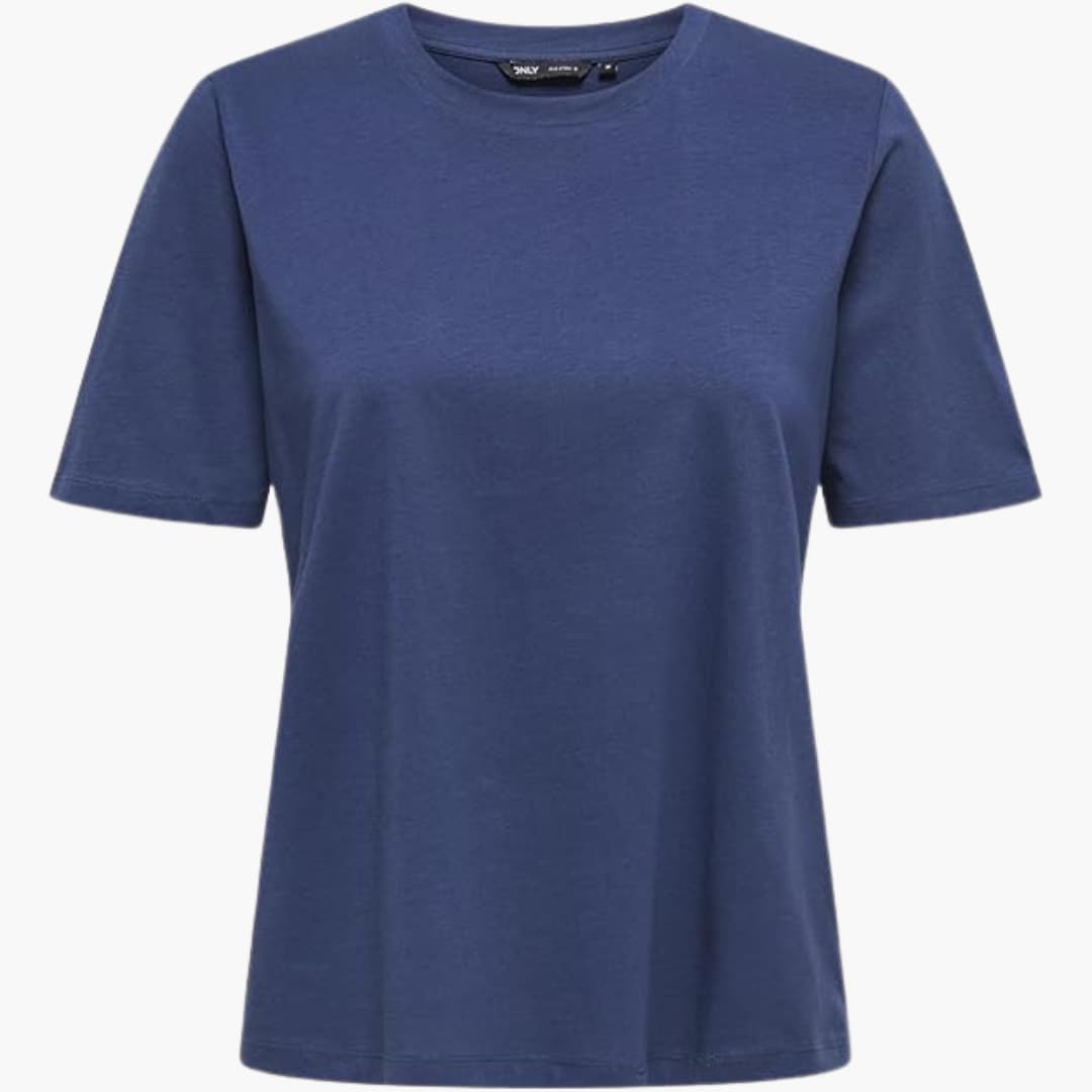 T-shirt pour femmes avec col rond et manches courtes en tissu léger