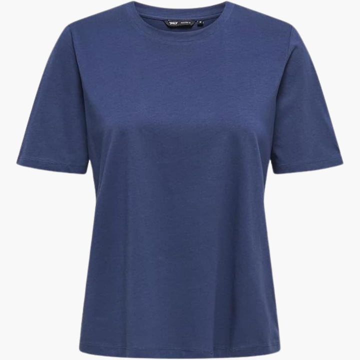 T-shirt pour femmes avec col rond et manches courtes en tissu léger