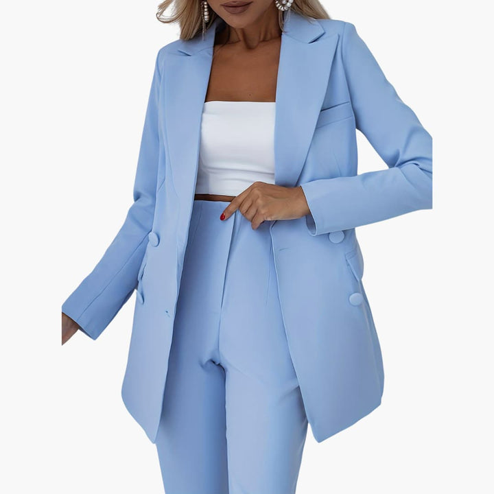 Ensemble Blazer Élégant pour Femmes - Coupe Ajustée avec Pantalon
