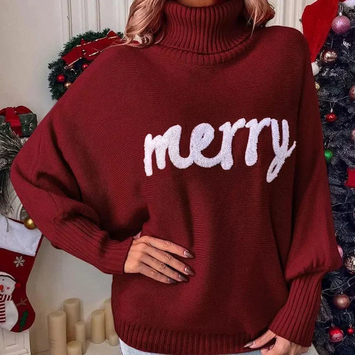 Emerie – pull à col roulé festif et chaud pour femmes