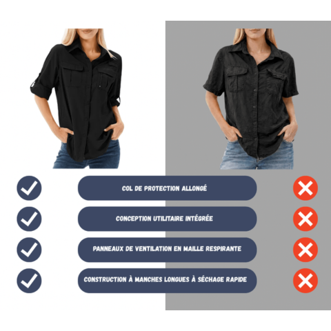 Chemise de randonnée respirante pour femmes | Manches longues