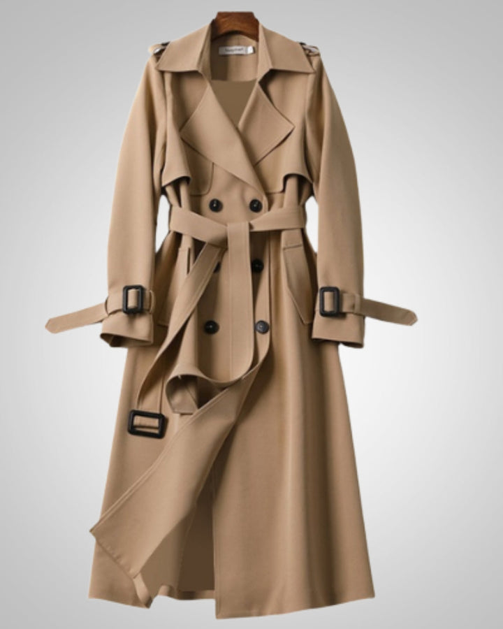 Elisabeth | Manteau Trench Classique à Carreaux pour Femmes